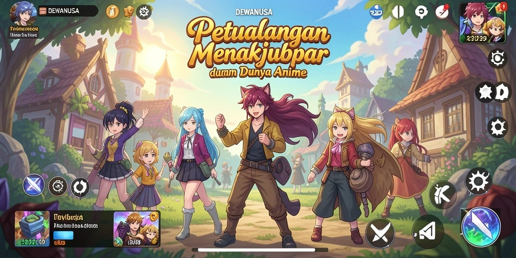 Tampilan gameplay menarik dari DEWANUSA dengan karakter anime.