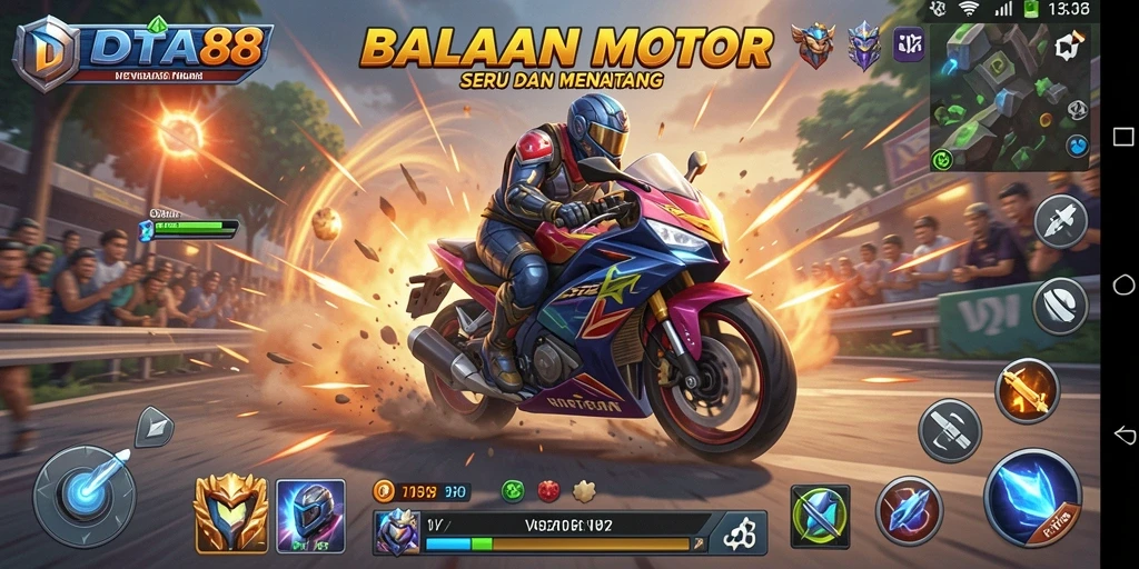 Tampilan keren saat balapan motor di DOTA88.