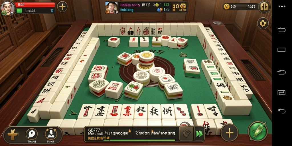 Screenshot GB777 menampilkan gameplay Mahjong yang menarik dan seru.