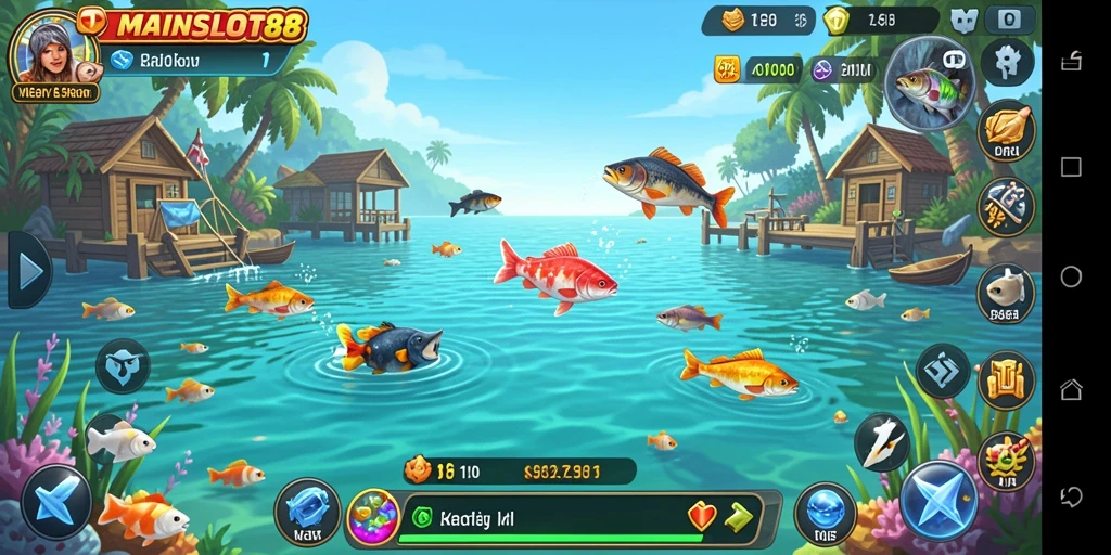 Tampilan gameplay seru dari MAINSLOT88 dengan aksi memancing yang mendebarkan.