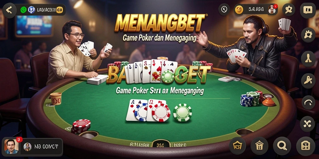 Tangkapan layar utama MENANGBET menampilkan gameplay seru permainan Poker.