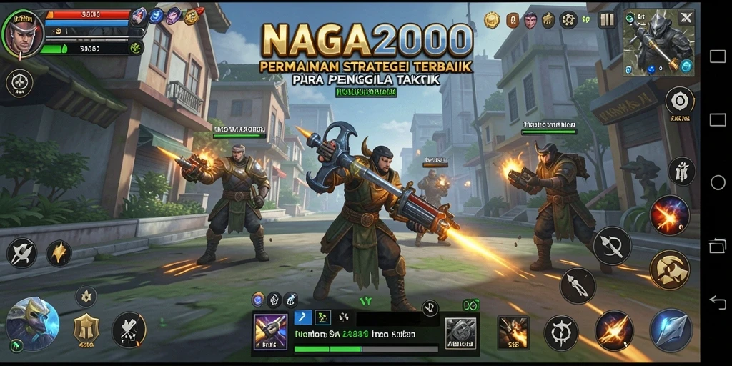 Screenshot gameplay NAGA2000 menunjukkan pertempuran taktis yang intens.