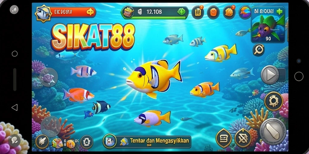 Tampilan gameplay SIKAT88 yang memukau saat menembak ikan.
