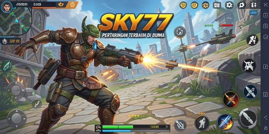 Tampilan gameplay <strong>SKY77</strong> yang menarik dengan aksi pertarungan mendebarkan.
